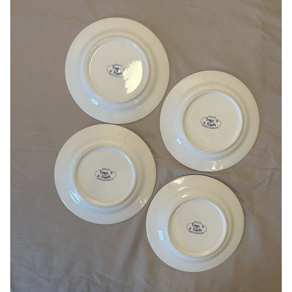 Frosty Snowman Skating‎ Sledding Blue Snowflake Dinner Dessert Plates - Set of 4 - Picture 2 of 6